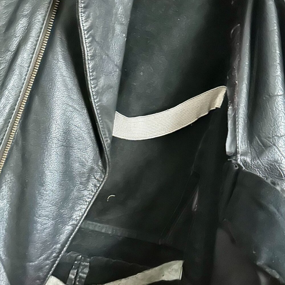 Vintage Blk Leather Moto Jacket Size 40  _Worn but Awesome_no Liner (As Is) - Picture 9 of 12